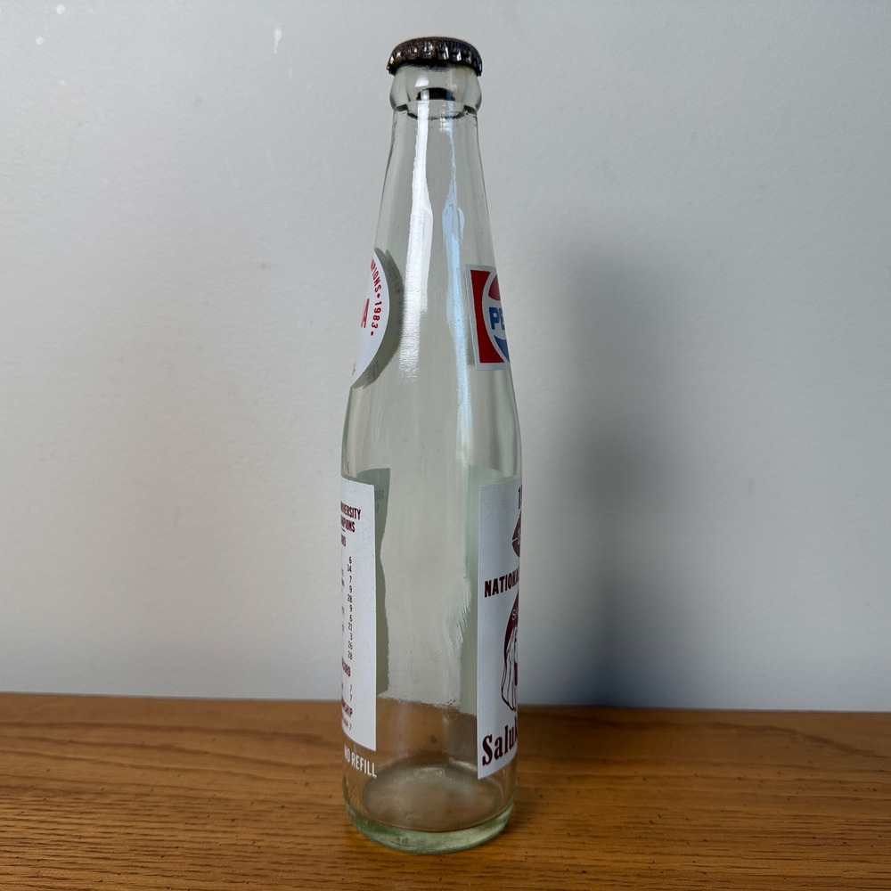 Vintage 1983 Pepsi Bottle SIU Salukis 1-AA National Champions Football 10oz - Picture 3 of 9